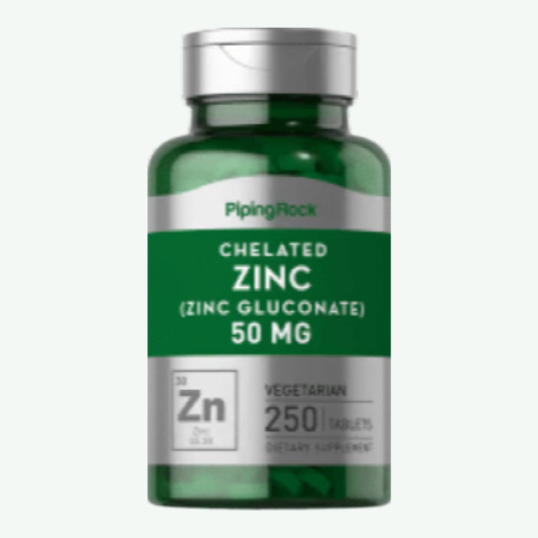 Sink  glukonat. 50 mg. Høyt opptak av sink for immunforsvar, hud, blodsukker. 50% grunnet best før: ut november 2025 - Bilde 1