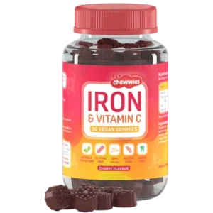 Chewwies Jern+Vitamin C. Sukkerfri vegansk tyggegummi med jern og vit.C for energi & immunforsvar