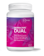 Zenbiome Dual. Dobbelt probiotika for både fordøyelse og humørbalanse.